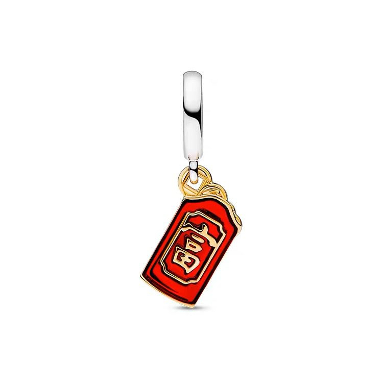 ale s925  pandora red envelopes bulging pendant