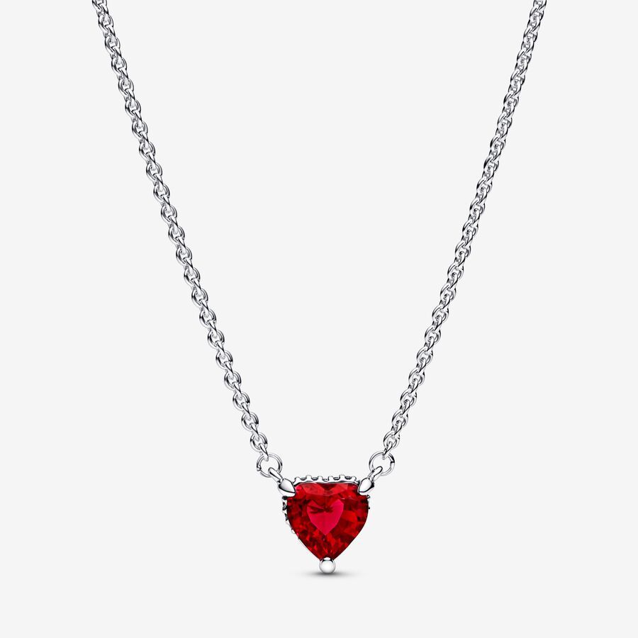 pandora sparkling heart halo pendant collier necklace -45cm