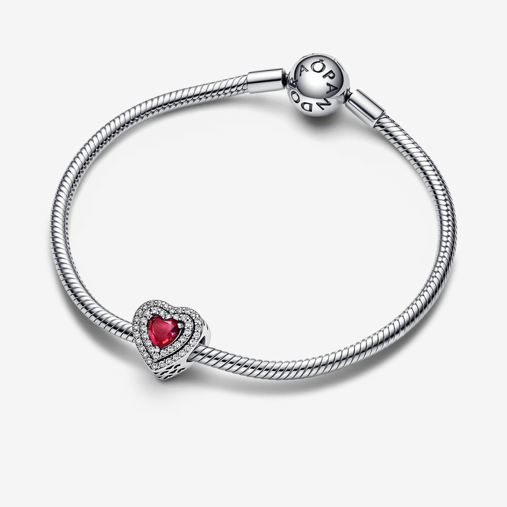 pandora sparkling levelled heart charm