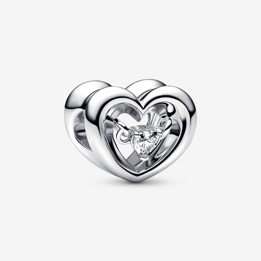 ale s925 silver  pandora radiant heart & floating stone charm