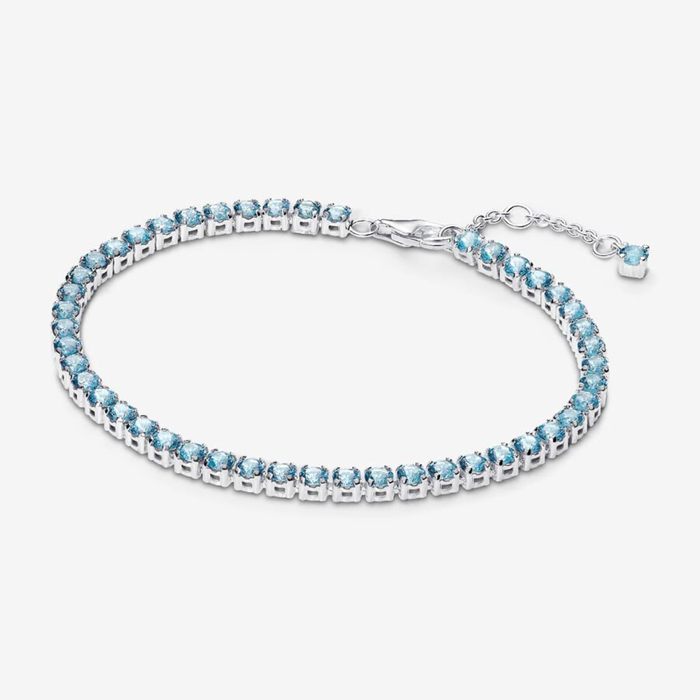 Pandora Sparkling Light Blue Tennis Bracelet Silver ale s925