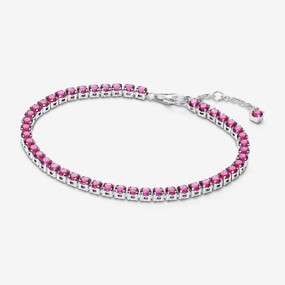 Pandora Sparkling Pink Tennis Bracelet Silver ale s925