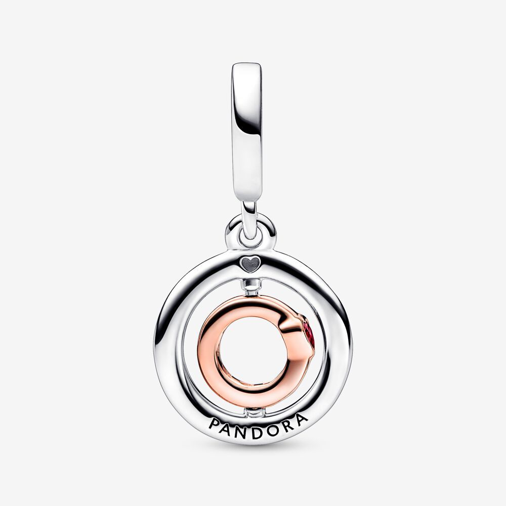 Pandora Two-tone Spinning Love Message Dangle Charm