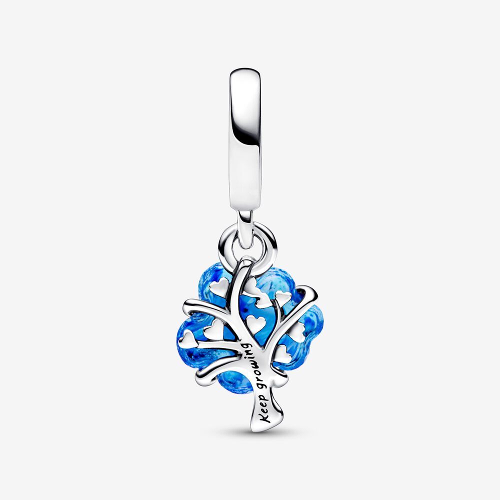 Pandora Blue Murano Glass Family Tree Dangle Charm
