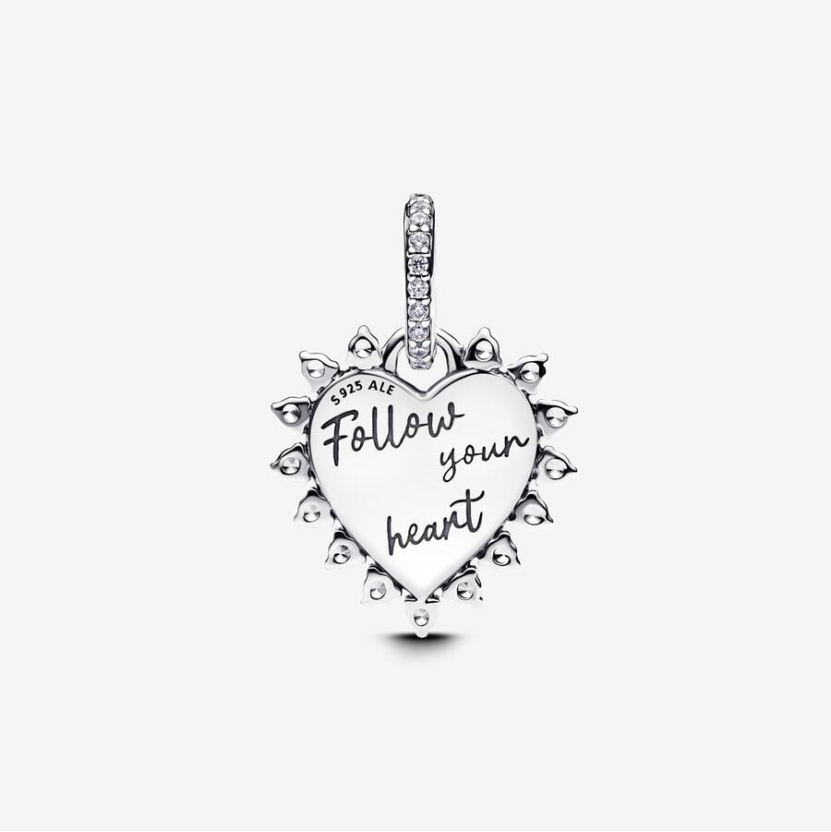 Pandora Sterling Silver Spinnable Arrow Heart Dangle Charm