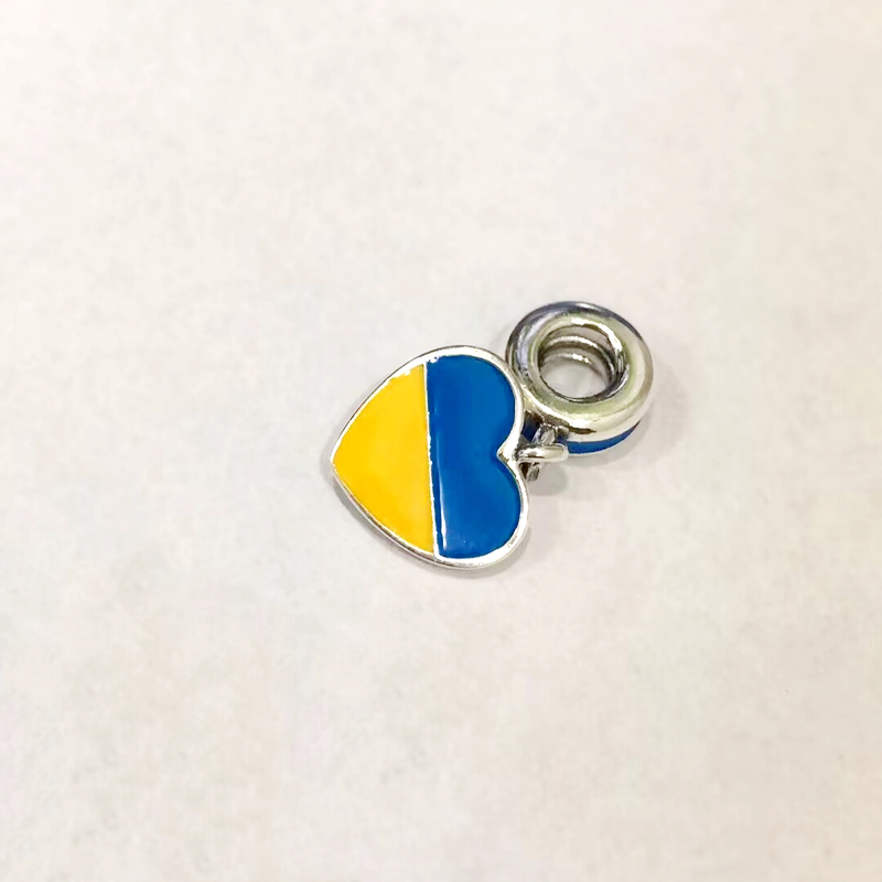 Pandora Exclusive Country of Ukraine Flag Heart dangle charm