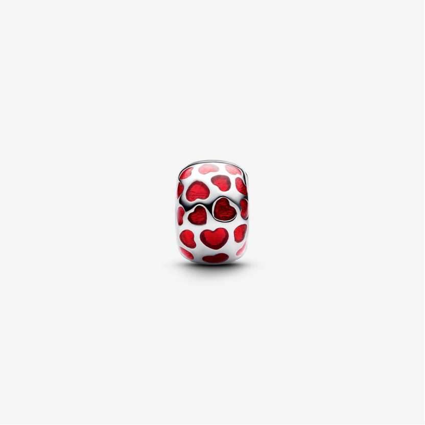 Pandora Sterling Silver Hearts Round Clip Charm