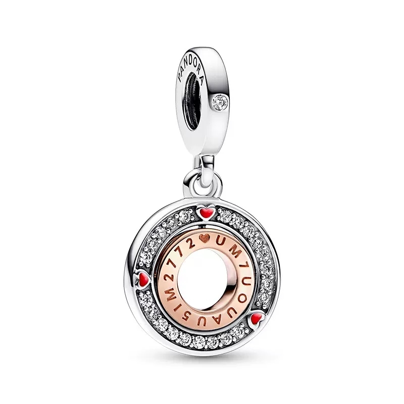 Pandora Love on 775 rotatable Charm Dangle Necklace set -45cm