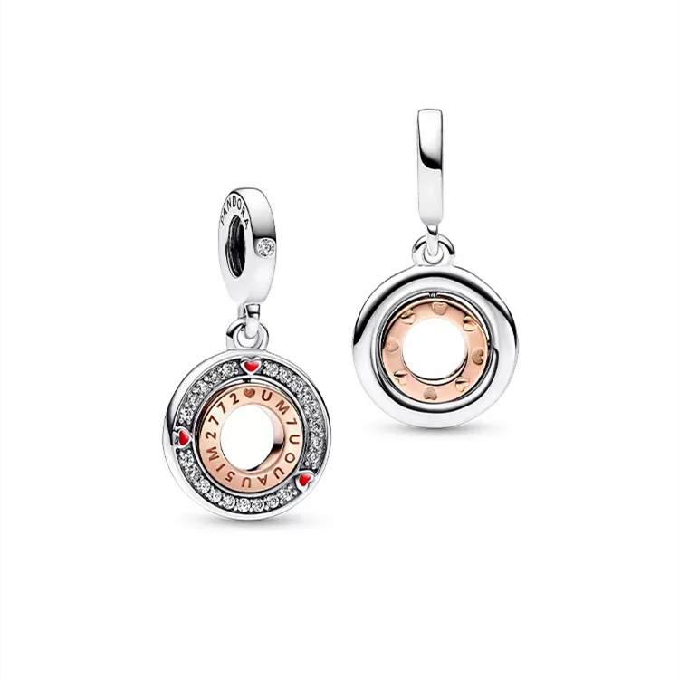 Pandora Love on 775 rotatable Charm Dangle Necklace set -45cm