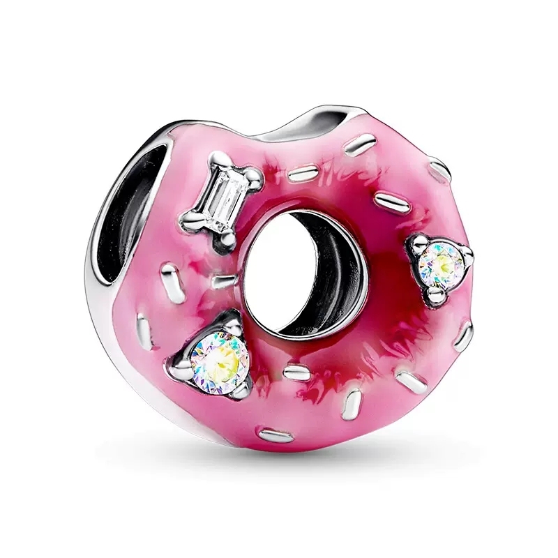 Pandora a bite surprise skewer decorated donut Charm Necklace set -45cm