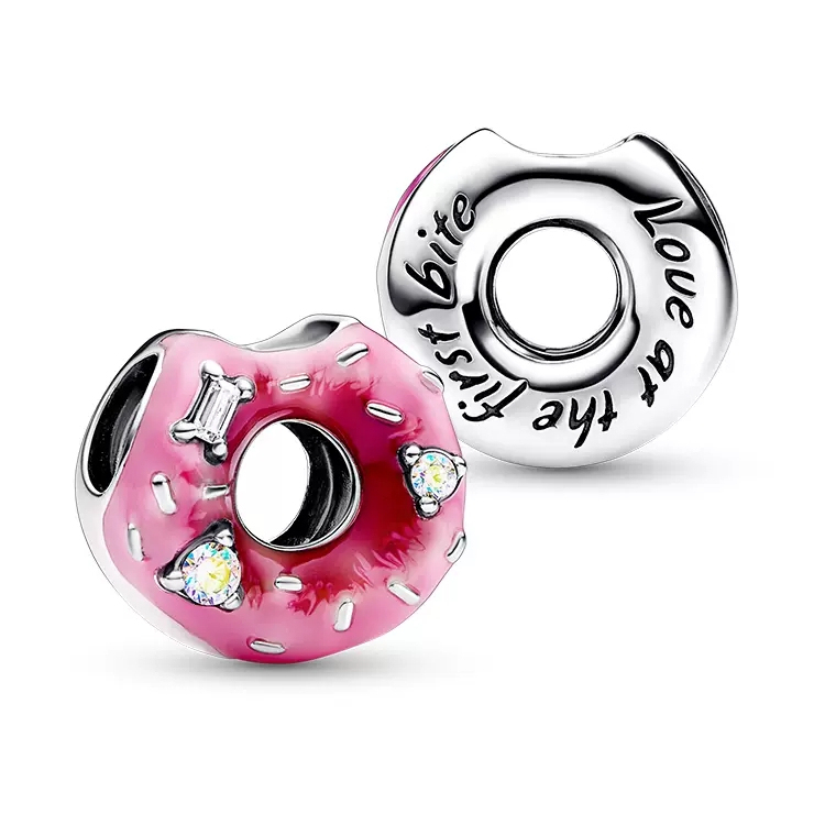 Pandora a bite surprise skewer decorated donut Charm Necklace set -45cm