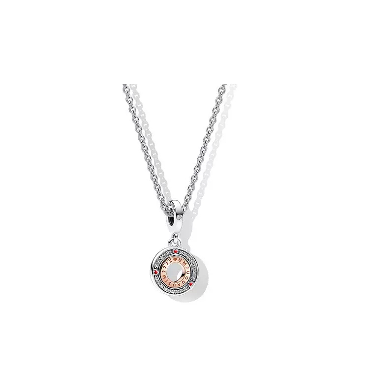 Pandora Love on 775 rotatable Charm Dangle Necklace set -45cm