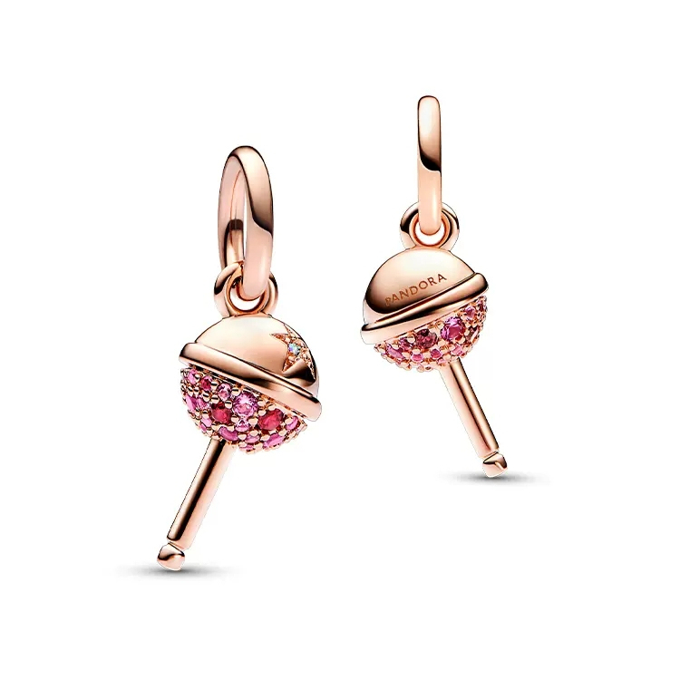 Pandora Sparkling Candy Lollipop Dangle Charm Necklace set -45