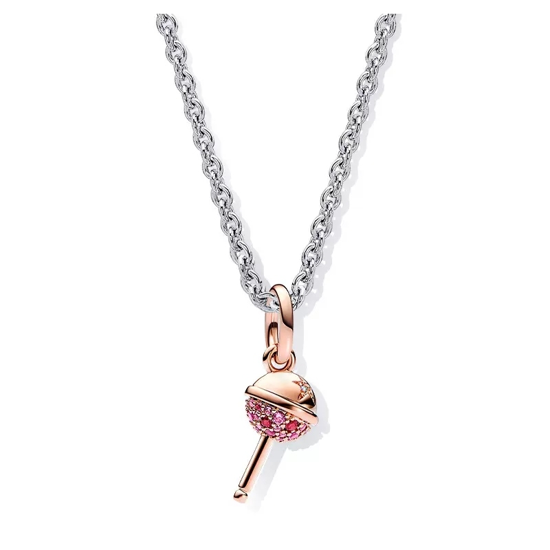 Pandora Sparkling Candy Lollipop Dangle Charm Necklace set -45