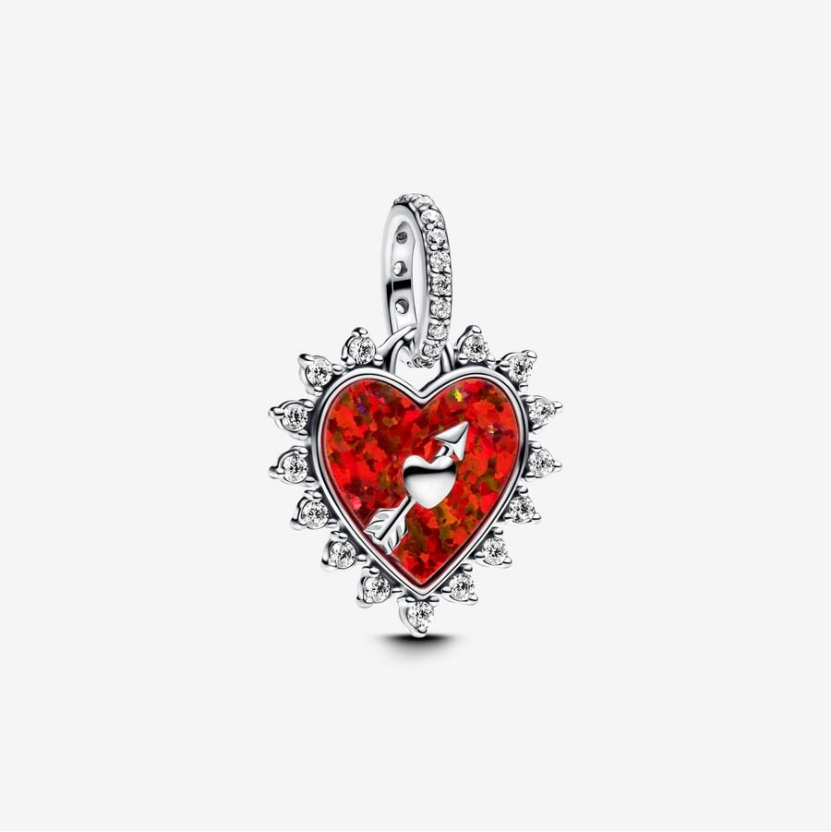 Pandora Sterling Silver Spinnable Arrow Heart Dangle Charm
