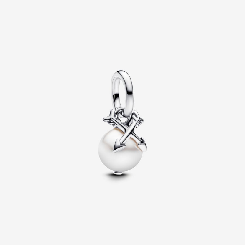 Pandora ME Sterling Silver Charm Mini Pendente Pearl & Arrows