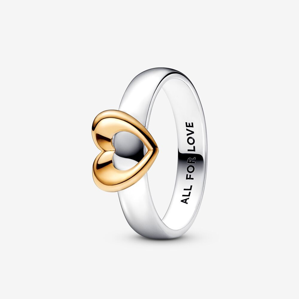 ale s925  pandora Radiant Two-tone Sliding Heart Ring