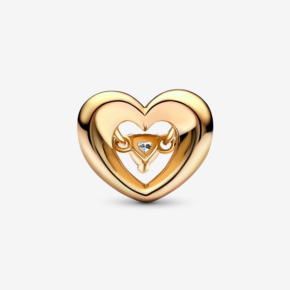ale s925  pandora gold radiant heart & floating stone charm