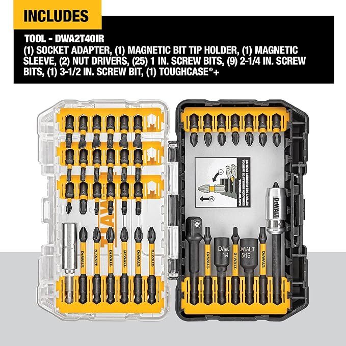 Accesorios DWA2T40IR Juego para destornillador de impacto 40 piezas