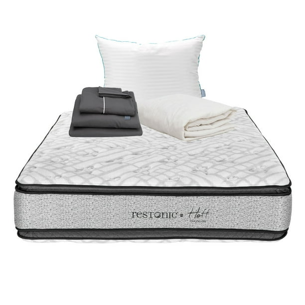 Colchón King Size Hoff + Almohada Royal + Protector de Colchón Prime + Sábanas Royal