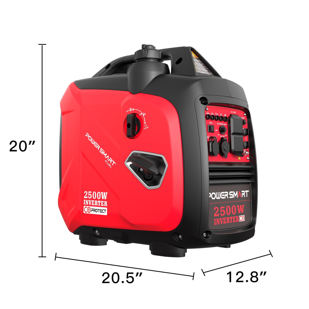 2500W Portable Inverter Gas Generator, CO Detect Super Quiet Low Oil Shutdown,for Camping