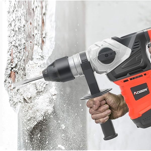 Taladro percutor rotativo con control de vibración y embrague de seguridad, martillo demoledor para hormigón, incluye 3 brocas, cinceles planos y puntiagudos, 13 amperios