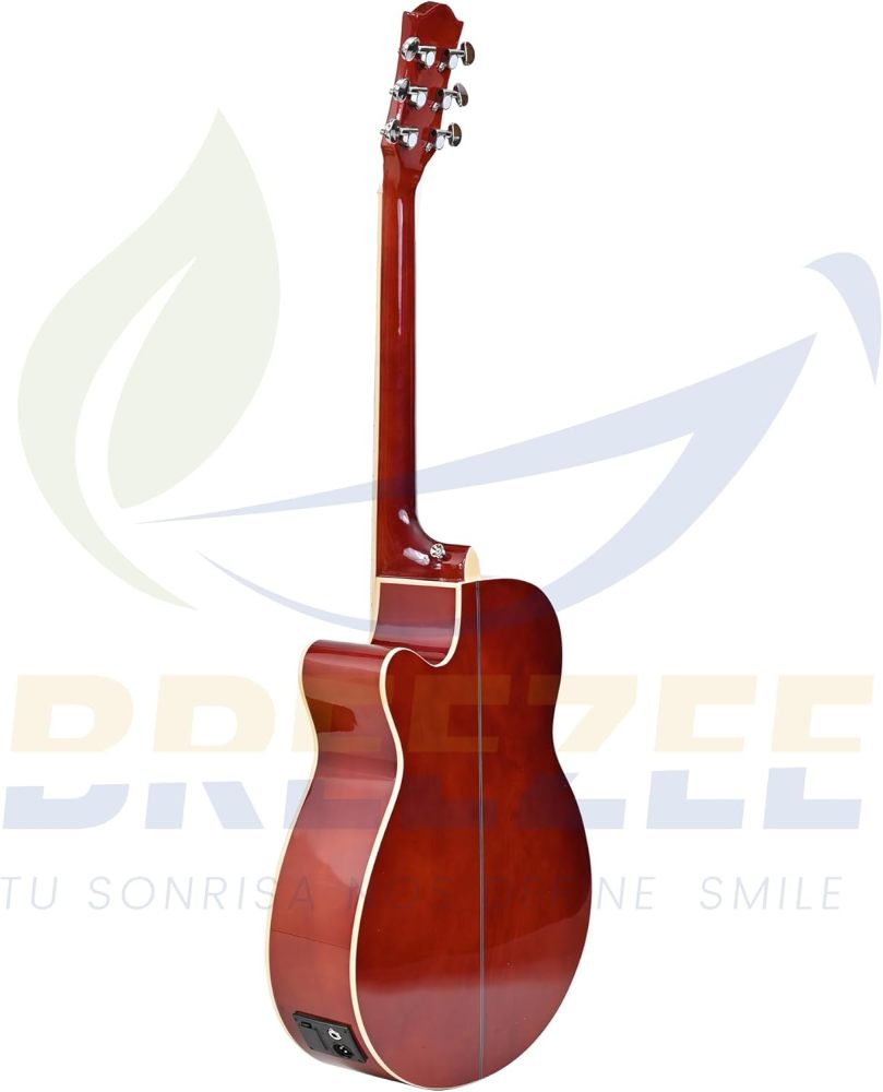 Guitarra Electroacústica de 40” Diseñada sobre Abeto, Merbau, Okume y Palisandro. Acabado de Barniz en Pulverización, Incluye Set de Accesorios Completo para Principiante
