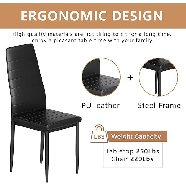 Juego de mesa de comedor para 4, 5 piezas de mármol DiningTableSet