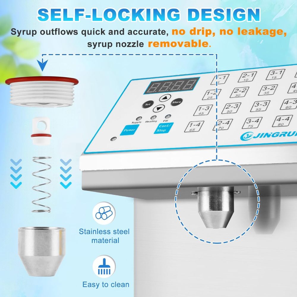 Dispensador de fructosa, 8.5L 110V 16Groups, máquina de fructosa de acero inoxidable cepillado, máquina dispensadora de jarabe