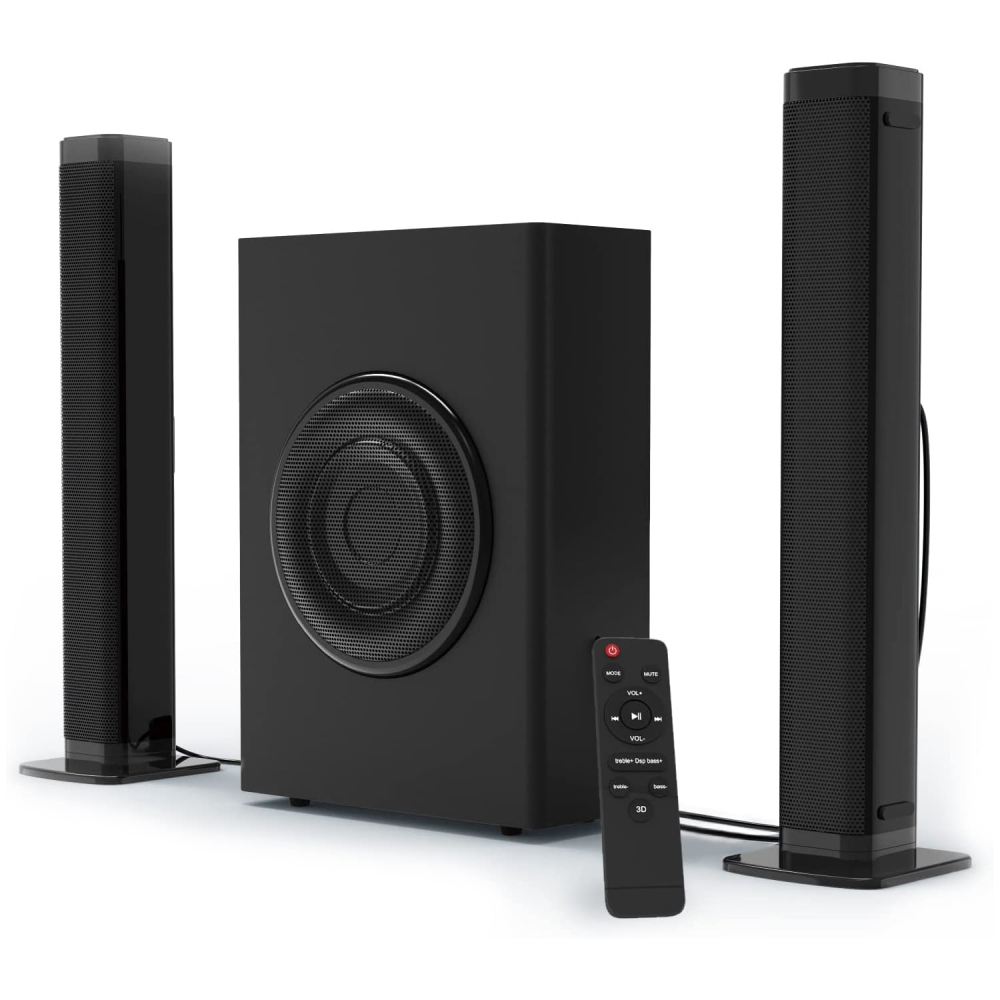 Barra de sonido con subwoofer, barras de sonido separables de 2.1 canales para TV, sonido envolvente 3D opcional, Bluetooth/HDMI-ARC/AUX