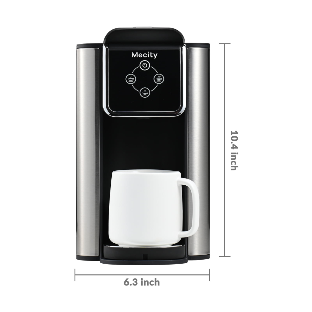 Cafetera monodosis 3 en 1, compatible con cápsulas en polvo, 120 V, depósito de agua de 50 oz, descalcificadora de té, color negro