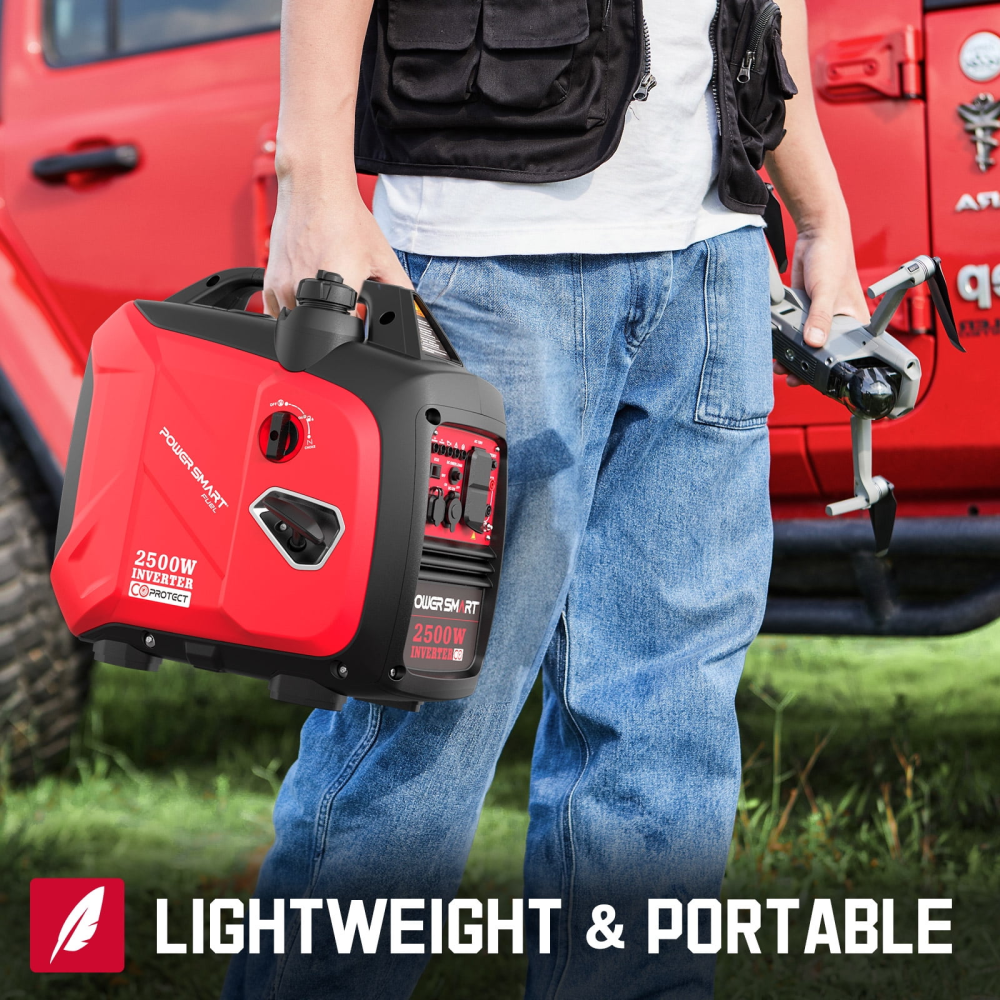 2500W Portable Inverter Gas Generator, CO Detect Super Quiet Low Oil Shutdown,for Camping