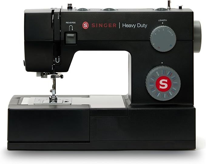 Máquina de coser negra de alta velocidad con kit de accesorios, motor fuerte con potencia de perforación mejorada, 110 aplicaciones de puntadas, marco de metal completo, ojal de 1 paso y