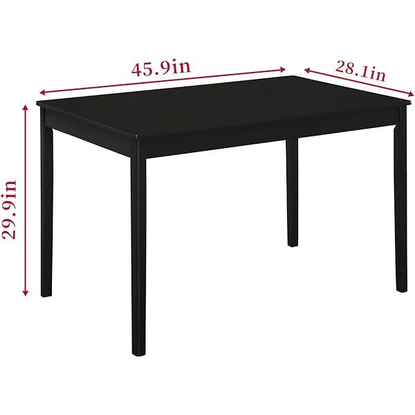Dining Table Set for 4, 5-Piece Wood Modern Rectangular Dining Table Set for Home with 4 Upholstered Chairs