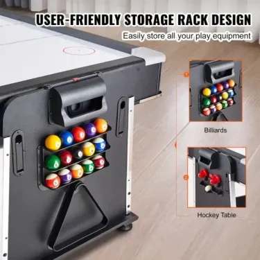 Mesa de juegos giratoria 3 en 1 con Air Hockey, billar/billar y tenis de mesa, mesa de hockey de 88 pulgadas para sala de juegos, hogar familiar, juego de juegos arcade, todos los accesorios para cada juego incluidos