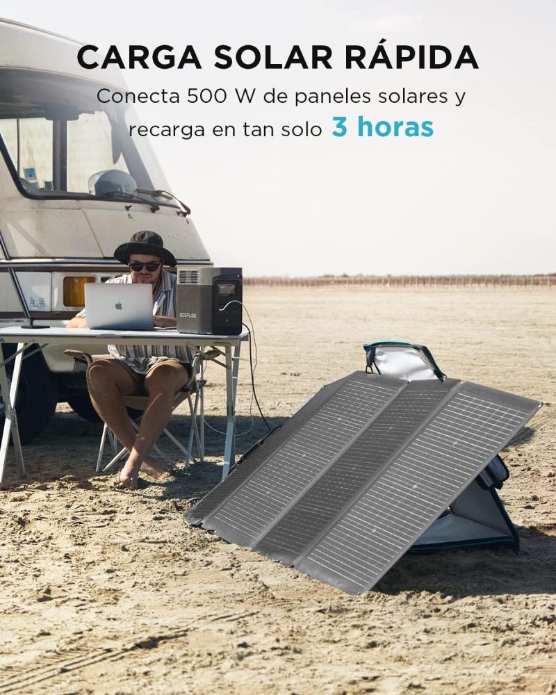 Central eléctrica portátil DELTA 2, 1024 Wh LiFePO4 (LFP), carga rápida, generador solar (panel solar opcional) para energía de reserva en el hogar, camping y vehículos recreativos