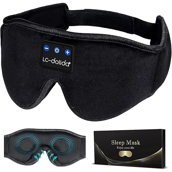 Auriculares para dormir, máscara para dormir 3D con Bluetooth, máscara para dormir con música inalámbrica, auriculares para dormir para quienes duermen de lado