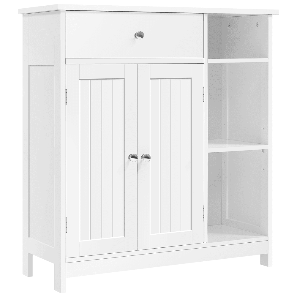 Gran armario de almacenamiento con cajón para baño y sala de estar, color blanco