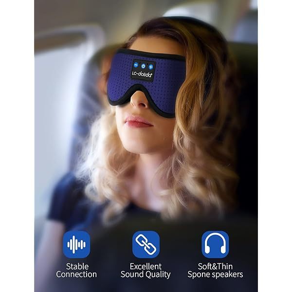Auriculares para dormir, máscara para dormir 3D con Bluetooth, máscara para dormir con música inalámbrica, auriculares para dormir para quienes duermen de lado