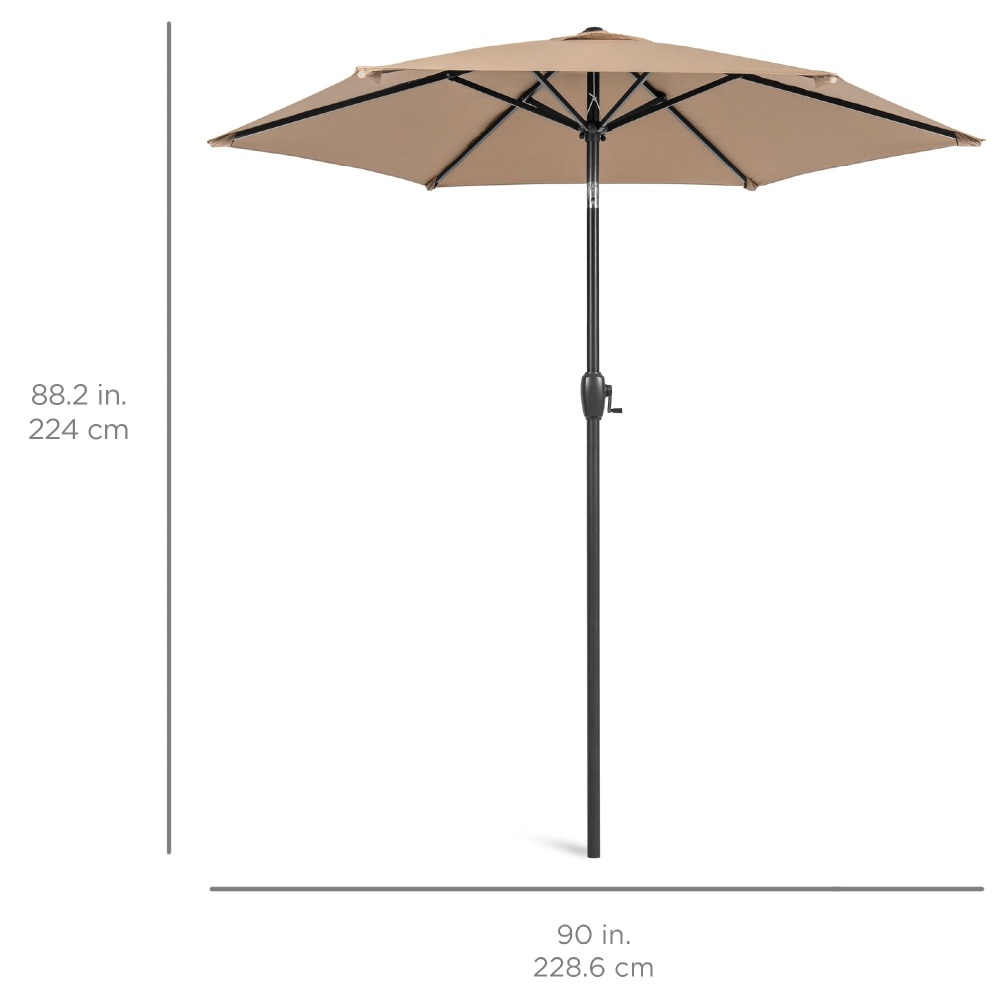 🔥 OFERTA: Sombrilla Exterior 2.3m EXTRA RESISTENTE - Sistema Inclinación con 1 Botón + Manivela Suave - Best Choice