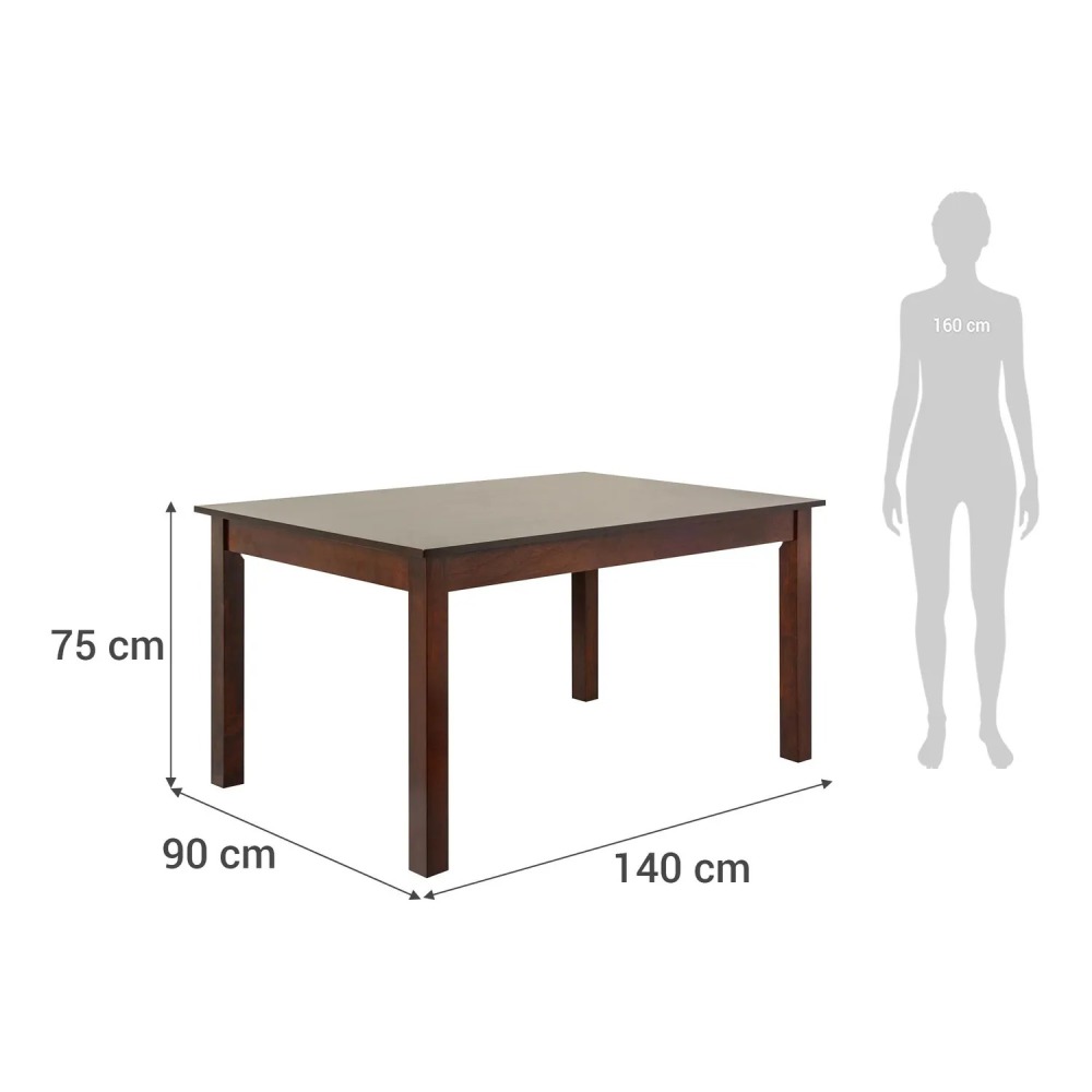 Juego de Comedor Louis 6 Sillas Mesa Rectangular 90x94x140 cm Capuccino
