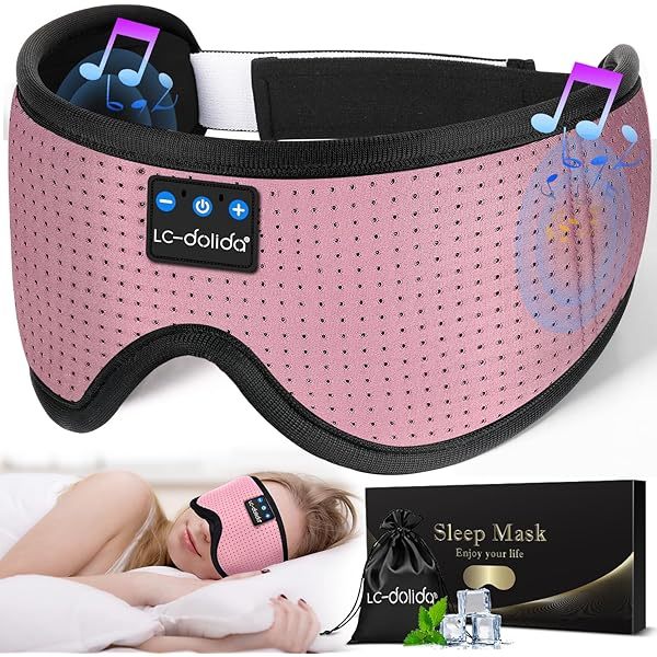 Auriculares para dormir, máscara para dormir 3D con Bluetooth, máscara para dormir con música inalámbrica, auriculares para dormir para quienes duermen de lado