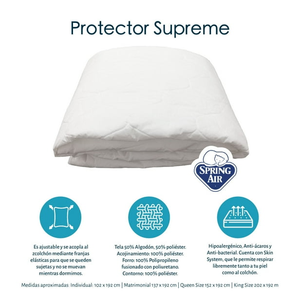 Colchón King Size + Box + Almohada Osos + Sábanas + Protector de colchón  Marte