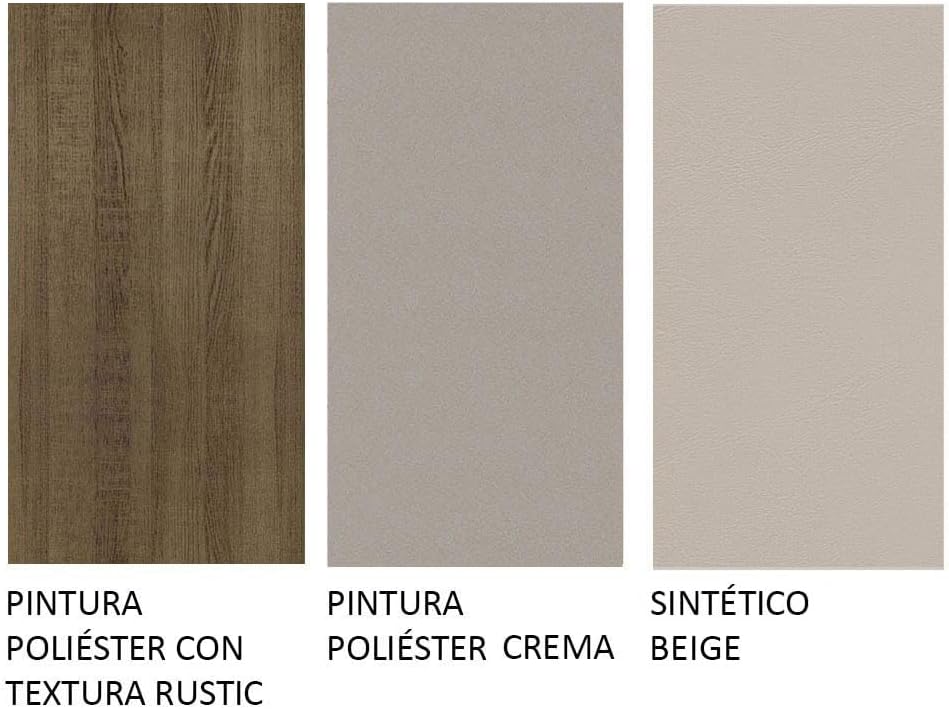Madesa Juego de Comedor con Mesa y 6 Sillas Lousiana - Marrón/Creme/Beige