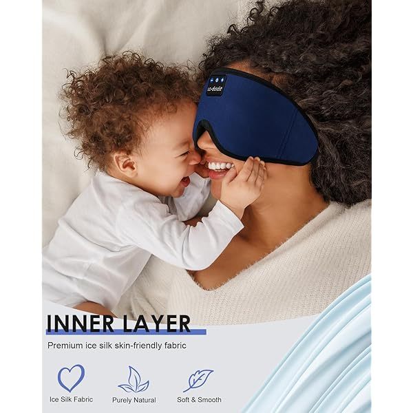 Auriculares para dormir, máscara para dormir 3D con Bluetooth, máscara para dormir con música inalámbrica, auriculares para dormir para quienes duermen de lado