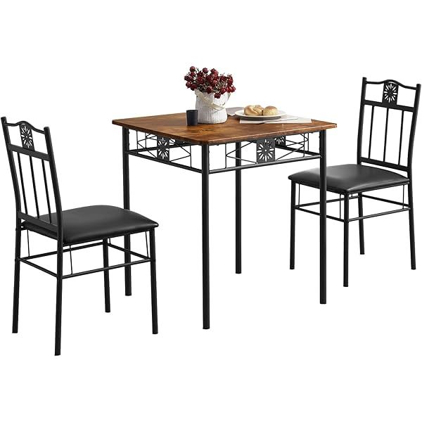 juego de mesa de comedor con mesa de vidrio para 4, Negro