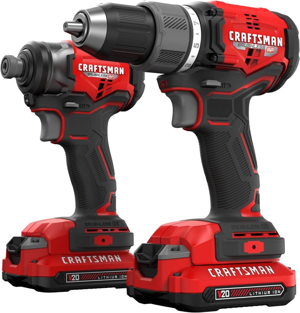V20 RP Taladro inalámbrico y destornillador de impacto, kit combinado de herramientas eléctricas sin escobillas, 2 baterías y cargador incluidos (CMCK211C2)