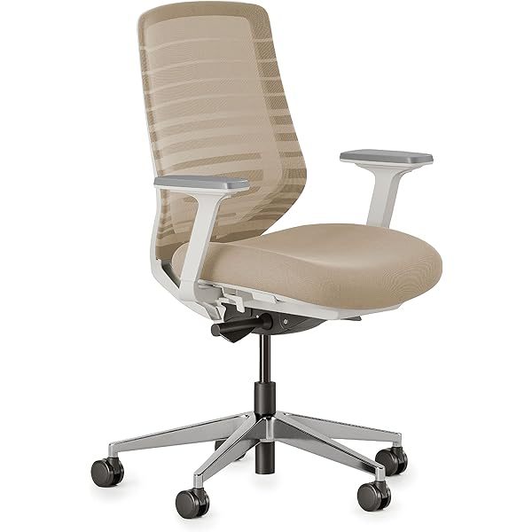 Silla ergonómica: una silla de escritorio versátil con soporte lumbar ajustable, respaldo de malla transpirable y ruedas suaves