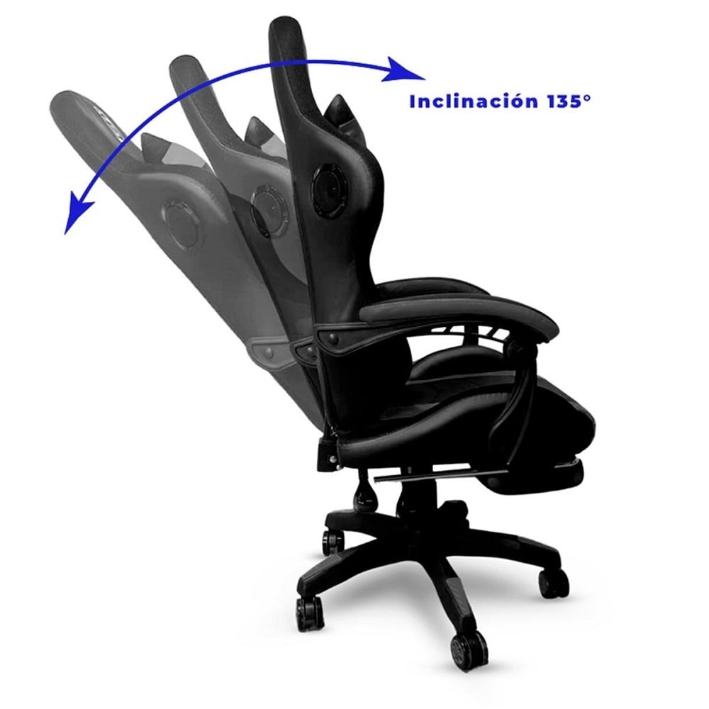 SILLA GAMER NEGRO DP PRO-LB LUZ RGB BLUETOOTH MASAJEADOR COLOR