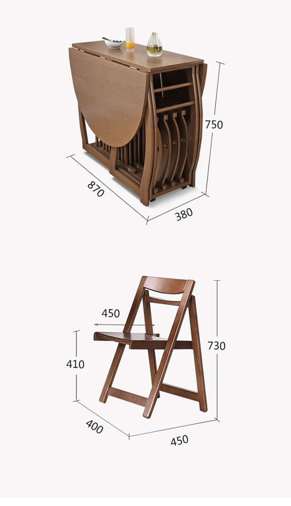Mesa de comedor plegable Mesa de comedor pequeña Mesa de comedor redonda telescópica y deformable Juego de sillas y mesa de comedor para ahorrar espacio